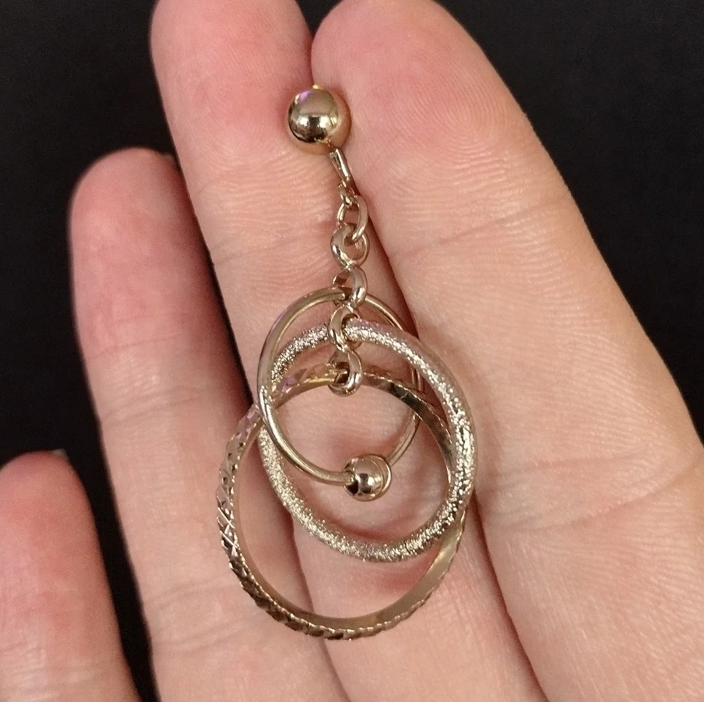 Gold Hoop Dangle Clasp Earrings